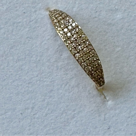 Ⓜ️💍 Mejuri 14K Pavé Diamond Slim Signet Size3 - Picture 5 of 9